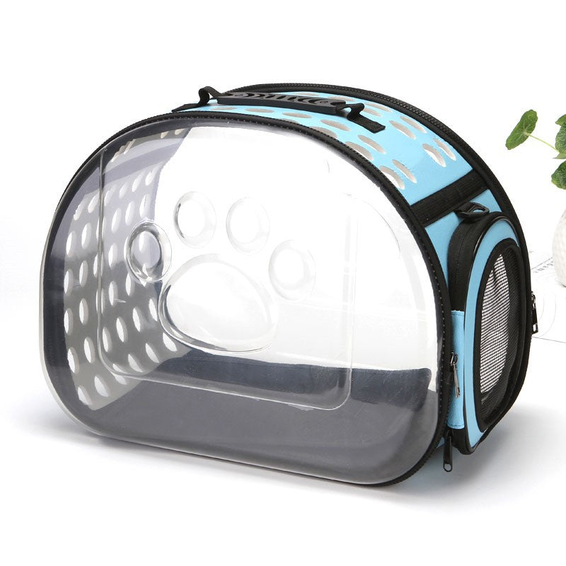 Transparent Foldable Pet Carrier Bag – Portable Travel Carrier for Cats & Small Dogs