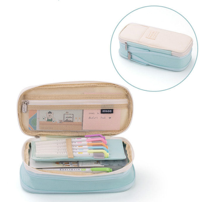 Large Capacity Retractable Canvas Pencil Case – School Pen & Pencil Organizer