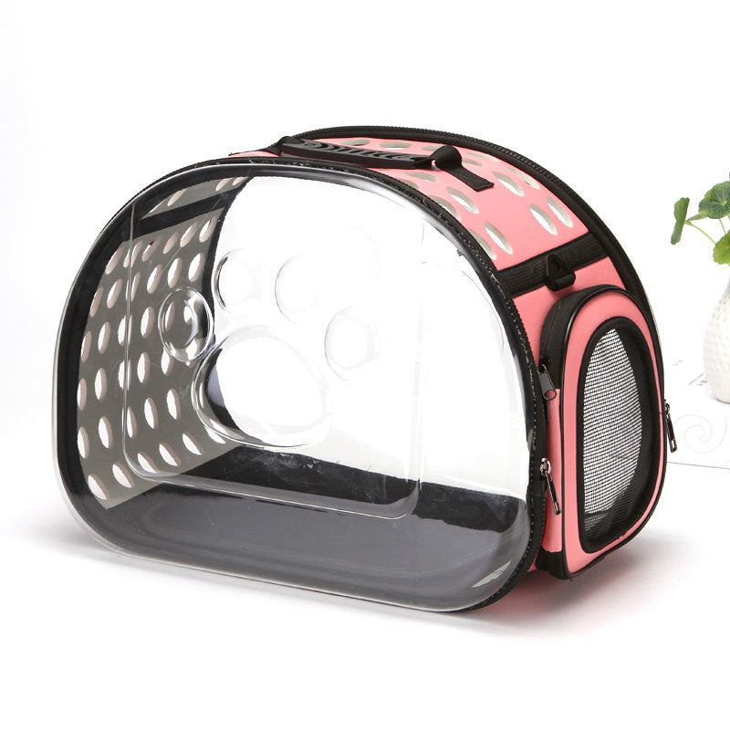 Transparent Foldable Pet Carrier Bag – Portable Travel Carrier for Cats & Small Dogs