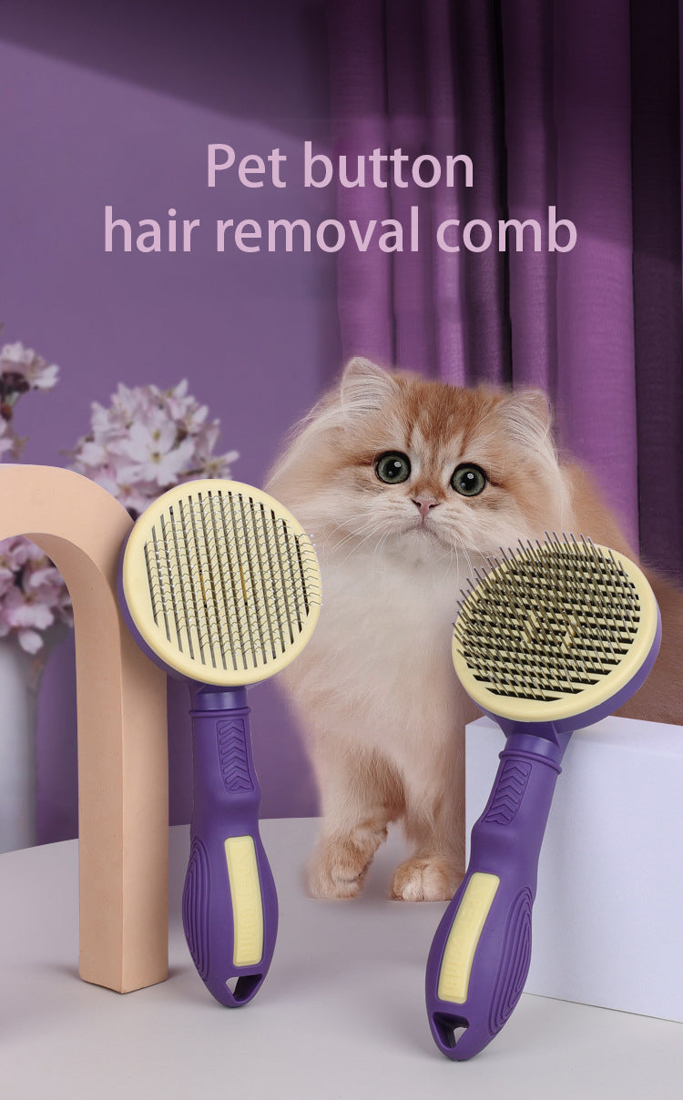 Self-Cleaning Pet Slicker Brush – Dog & Cat Grooming Brush for Shedding & Detangling