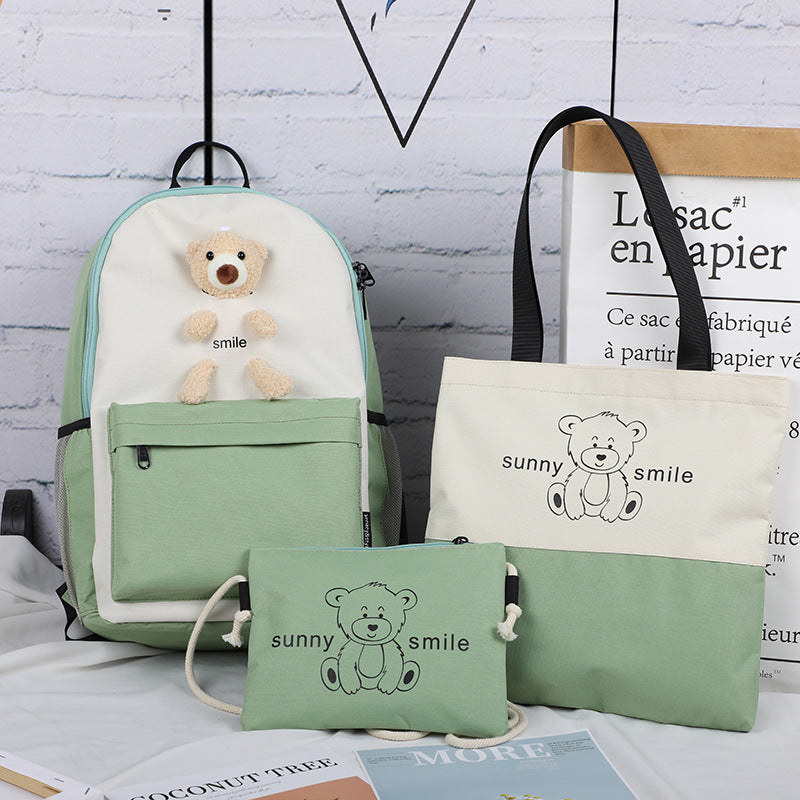 College Style Backpack Set for Girls – 3-Piece School Backpack, Lunch Bag & Pencil Case