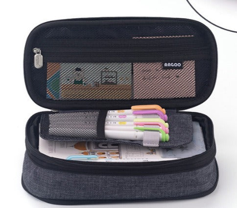 Large Capacity Retractable Canvas Pencil Case – School Pen & Pencil Organizer