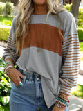 Women's Color Block Long Sleeve Pullover