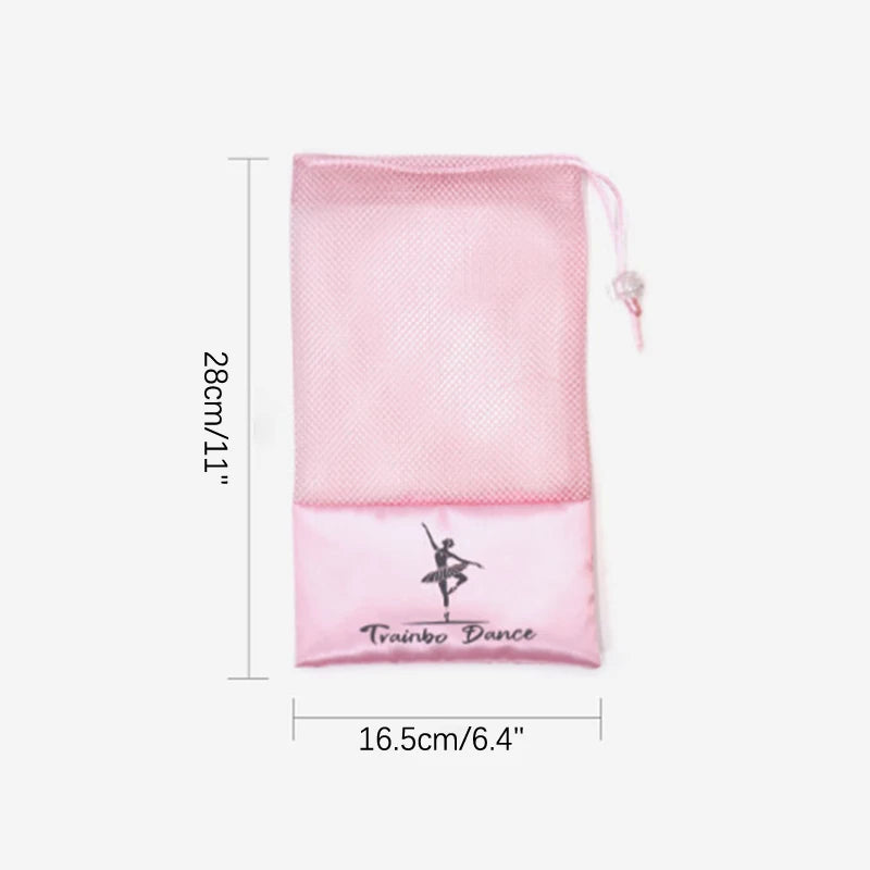 Portable Mesh Dance Bag Breathable Shoes Storage Pouch Girls Ballet Organizer Bags Shoe Pouches Bag Drawstring Dance Shoes Pouch