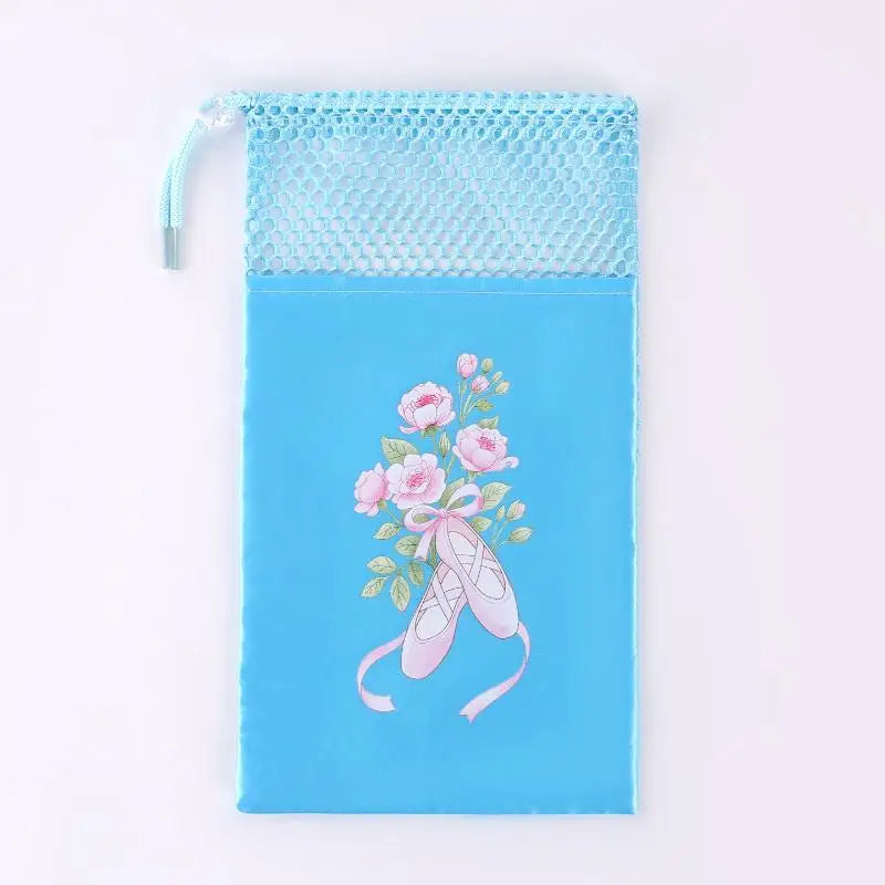 Portable Mesh Dance Bag Breathable Shoes Storage Pouch Girls Ballet Organizer Bags Shoe Pouches Bag Drawstring Dance Shoes Pouch