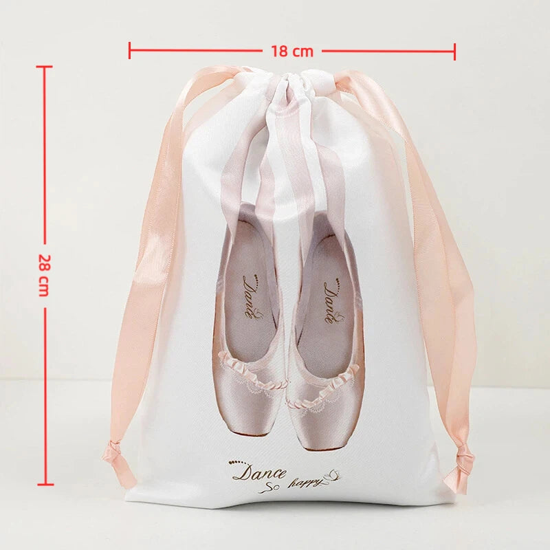 Portable Mesh Dance Bag Breathable Shoes Storage Pouch Girls Ballet Organizer Bags Shoe Pouches Bag Drawstring Dance Shoes Pouch
